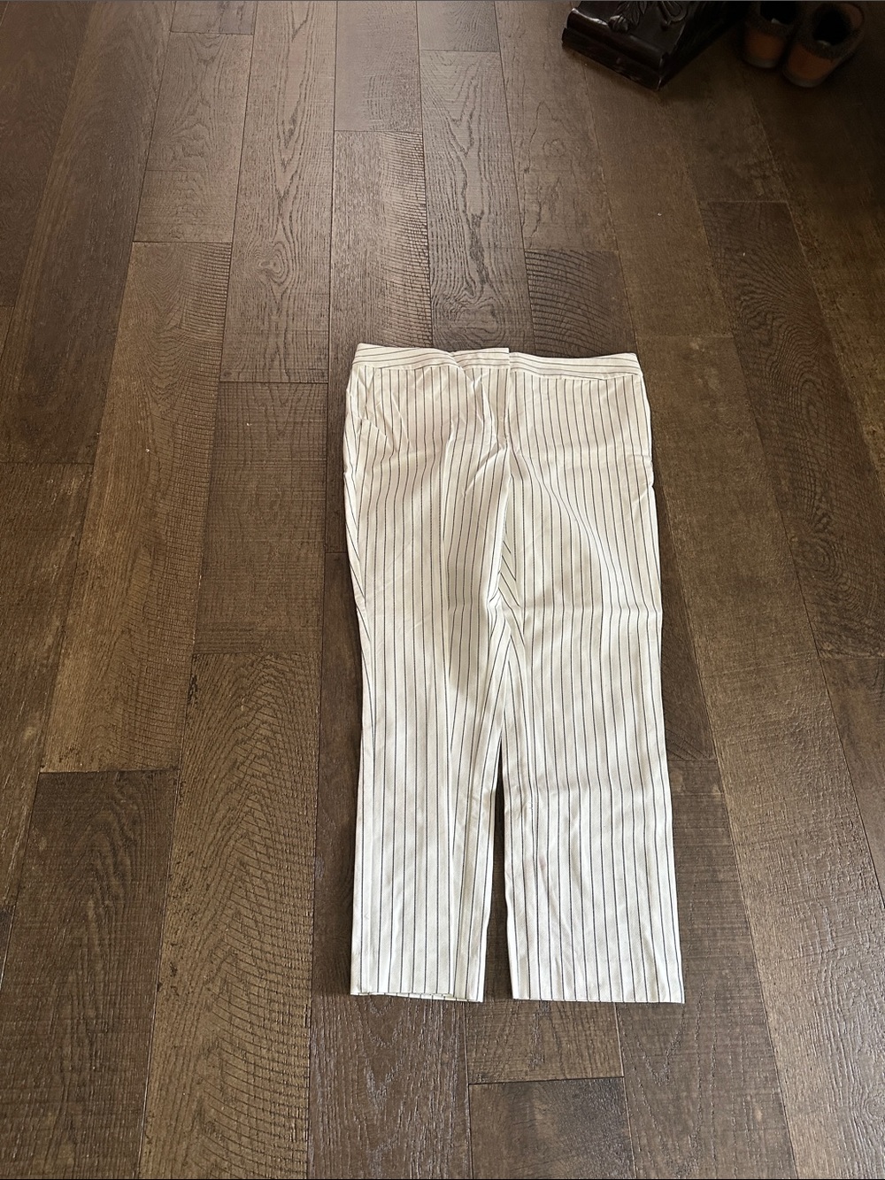 Ann Taylor White Pinstripe Chinos